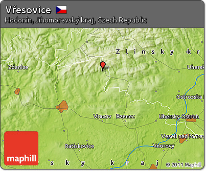 Physical Map of Vřesovice