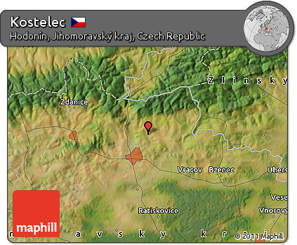 Satellite Map of Kostelec