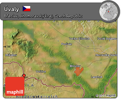 Satellite Map of Úvaly