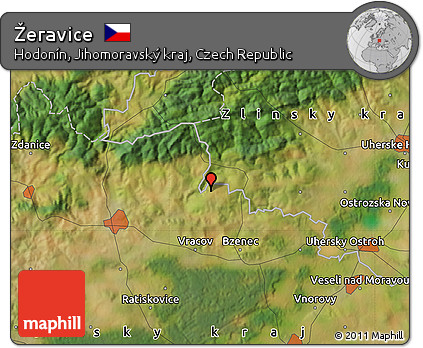Satellite Map of Žeravice
