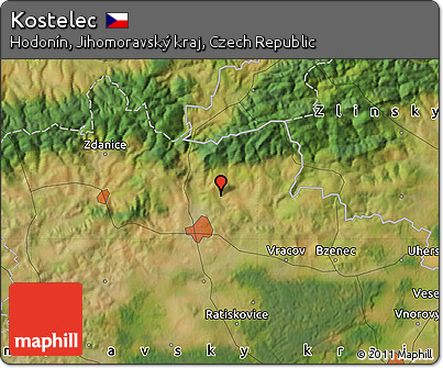 Satellite Map of Kostelec