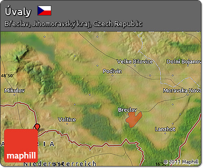 Satellite Map of Úvaly