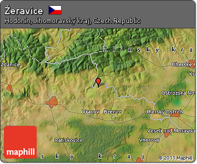 Satellite Map of Žeravice