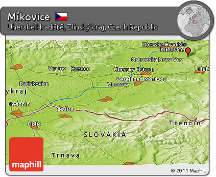 Physical Panoramic Map of Míkovice