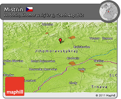Physical Panoramic Map of Mistřín