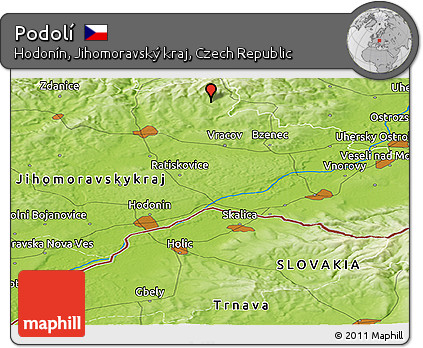 Physical Panoramic Map of Podolí