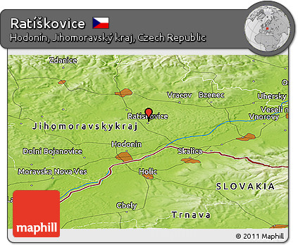 Physical Panoramic Map of Ratíškovice