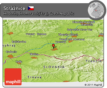 Physical Panoramic Map of Strážnice