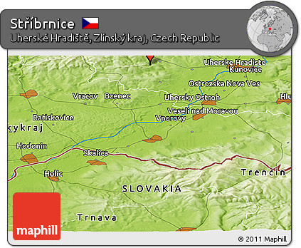 Physical Panoramic Map of Stříbrnice