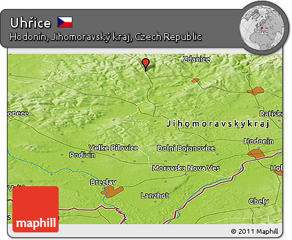 Physical Panoramic Map of Uhřice
