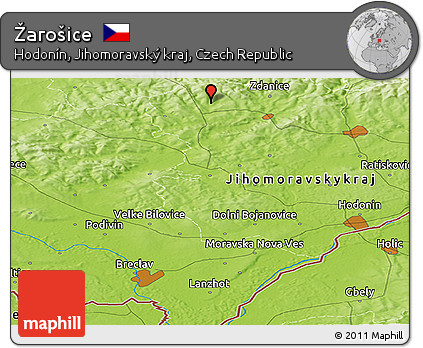 Physical Panoramic Map of Žarošice