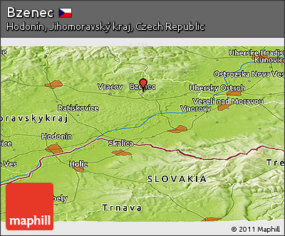 Physical Panoramic Map of Bzenec
