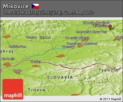 Physical Panoramic Map of Míkovice