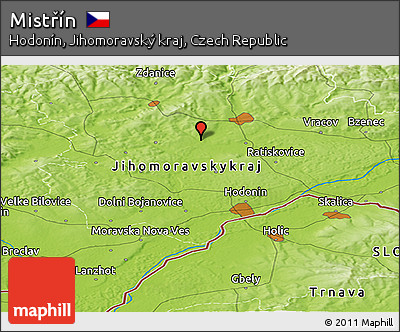 Physical Panoramic Map of Mistřín