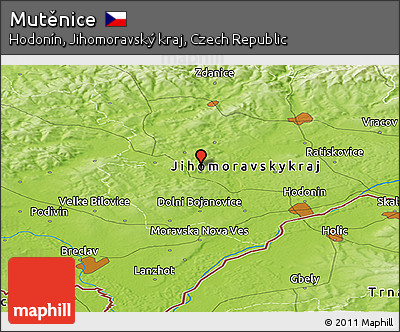 Physical Panoramic Map of Mutěnice