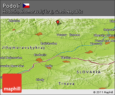 Physical Panoramic Map of Podolí