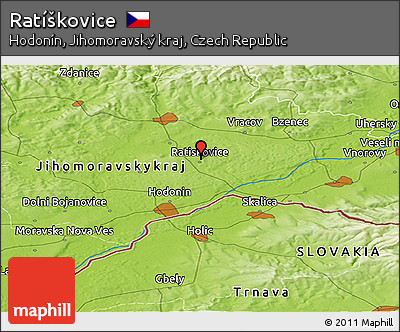 Physical Panoramic Map of Ratíškovice