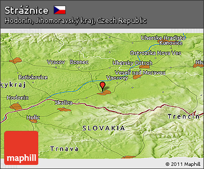 Physical Panoramic Map of Strážnice