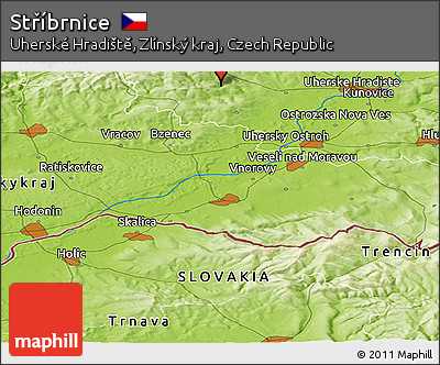Physical Panoramic Map of Stříbrnice