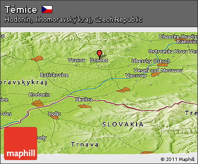 Physical Panoramic Map of Těmice