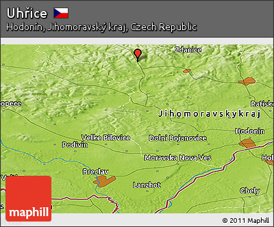 Physical Panoramic Map of Uhřice
