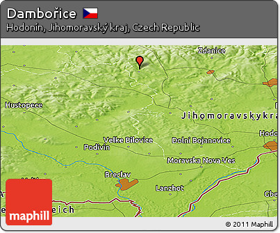 Physical Panoramic Map of Dambořice