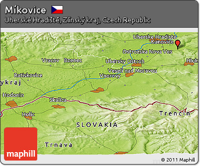 Physical Panoramic Map of Míkovice