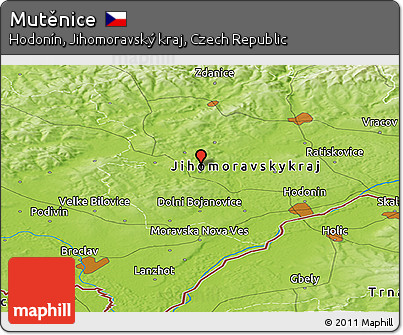 Physical Panoramic Map of Mutěnice