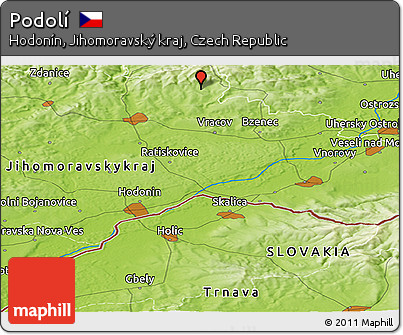 Physical Panoramic Map of Podolí