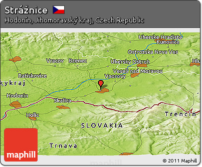 Physical Panoramic Map of Strážnice