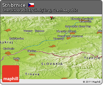 Physical Panoramic Map of Stříbrnice