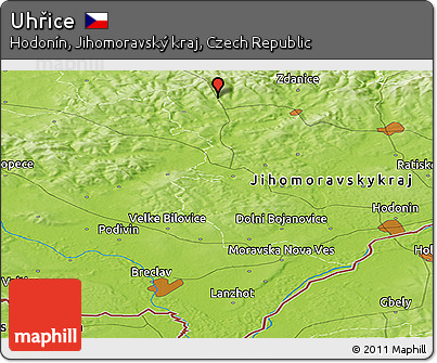 Physical Panoramic Map of Uhřice