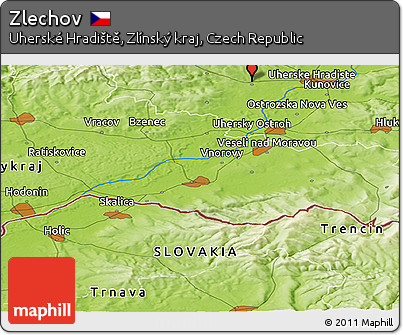 Physical Panoramic Map of Zlechov