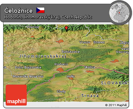 Satellite Panoramic Map of Čeložnice