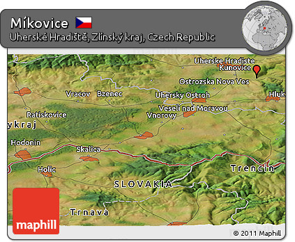 Satellite Panoramic Map of Míkovice