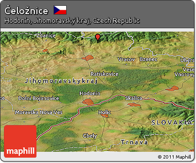 Satellite Panoramic Map of Čeložnice