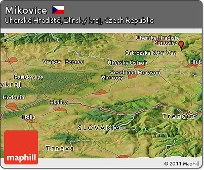 Satellite Panoramic Map of Míkovice
