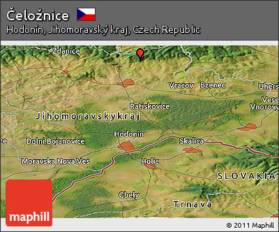 Satellite Panoramic Map of Čeložnice