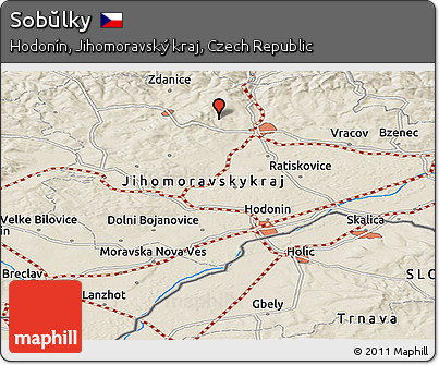 Shaded Relief Panoramic Map of Sobŭlky