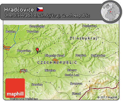 Physical 3D Map of Hradčovice