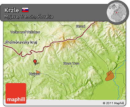 Physical 3D Map of Kržle