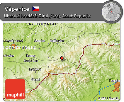 Physical 3D Map of Vápenice
