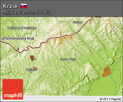 Physical 3D Map of Kržle