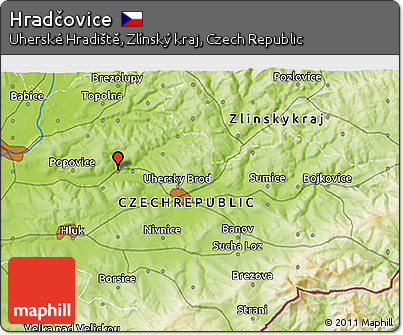 Physical 3D Map of Hradčovice