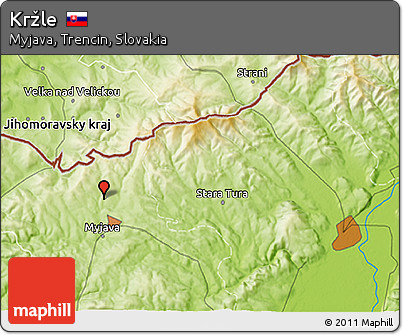 Physical 3D Map of Kržle