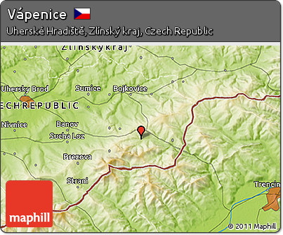Physical 3D Map of Vápenice