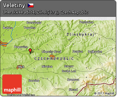 Physical 3D Map of Veletiny