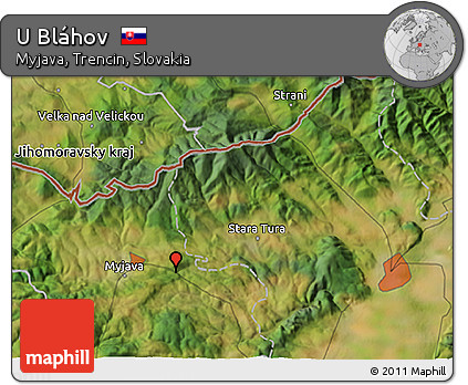 Satellite 3D Map of U Bláhov