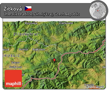 Satellite 3D Map of Žitková