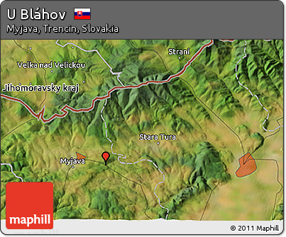 Satellite 3D Map of U Bláhov